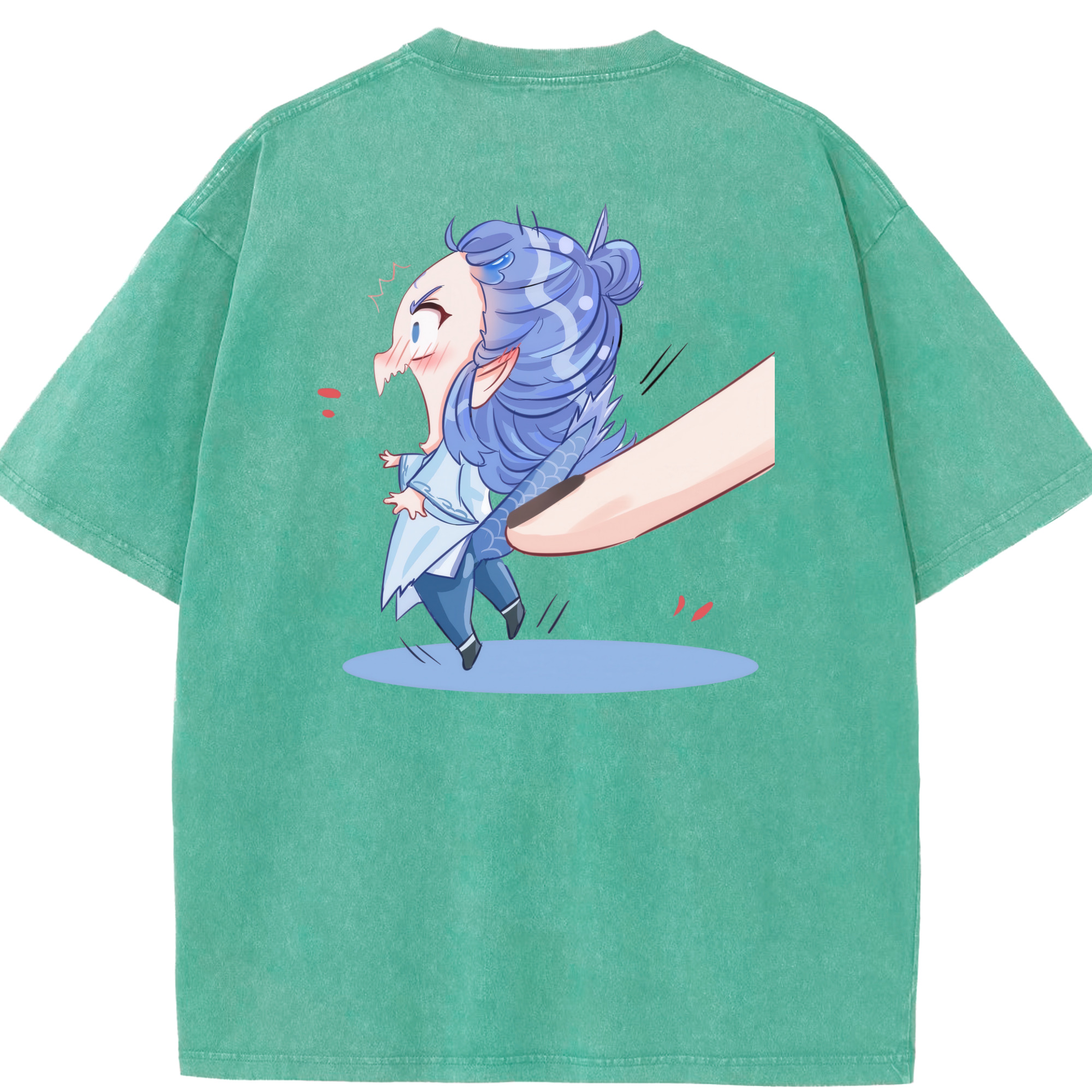 （画像用） Ne Zha 2 ナタ 魔童の大暴れ 綿100% ヴィンテージ風 半袖Tシャツ（背面プリント）